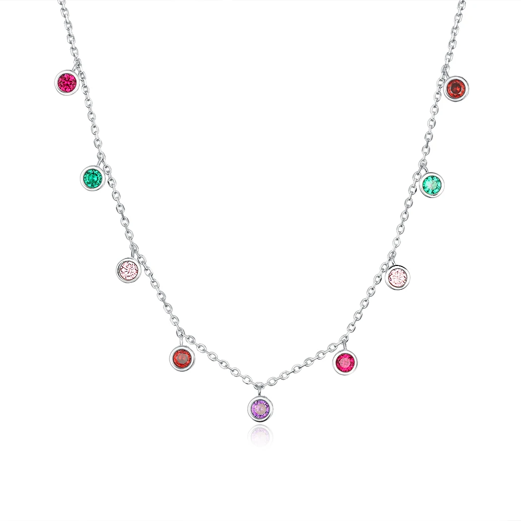 

Manbu 925 Sterling Silver Jewelry Platnium Plated Cubic Zircon Charm Pendant Necklace for Wholesale, Platinum/gold/rose gold