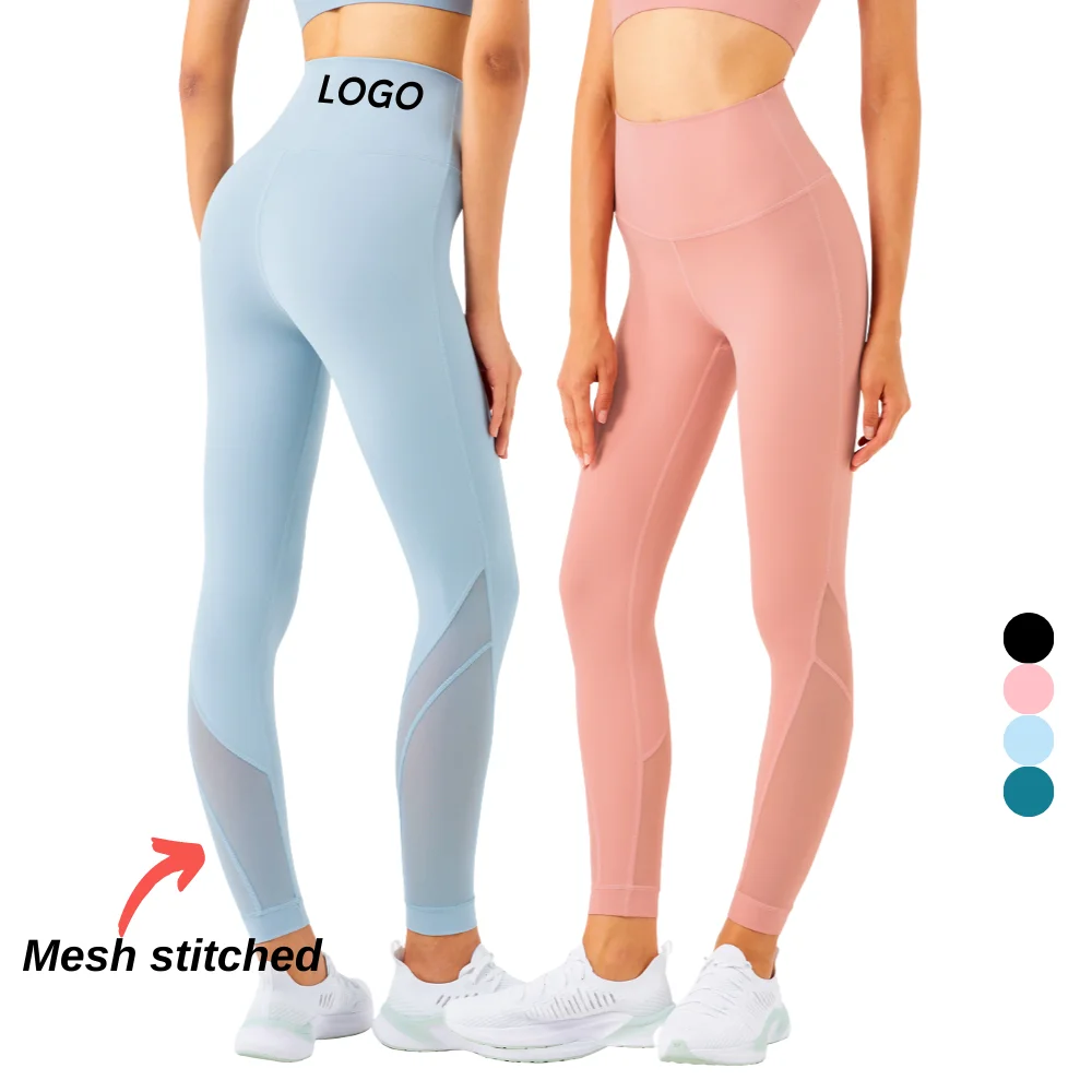 

Mesh stitched Yoga Pants woman high waist butt lift women's sports tights leggings