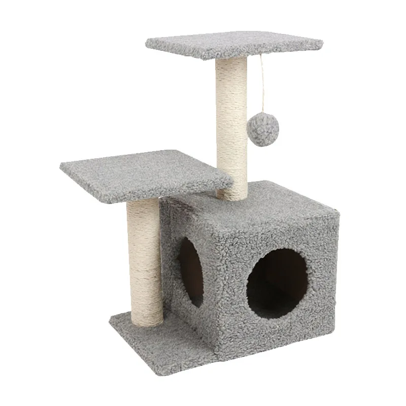 

Factory sales of plush wood sisal cloth multi-layer cat climbing frame cat jumping cat tree nest