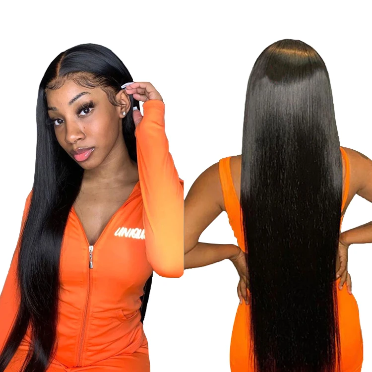 

Hayo Swiss Lace Nature Long Straight Pre Plucked Mannequin Display Perruque Cheveux Human Hair Lace Front Wigs for Black Women