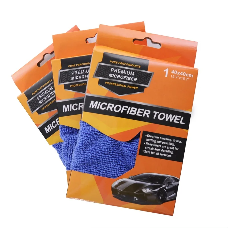 

Wholesale Microfiber Car Wash Towel Terry Cloth kitchen window glass household Micro Fiber Washing Towels For Car Cleaning, Blue