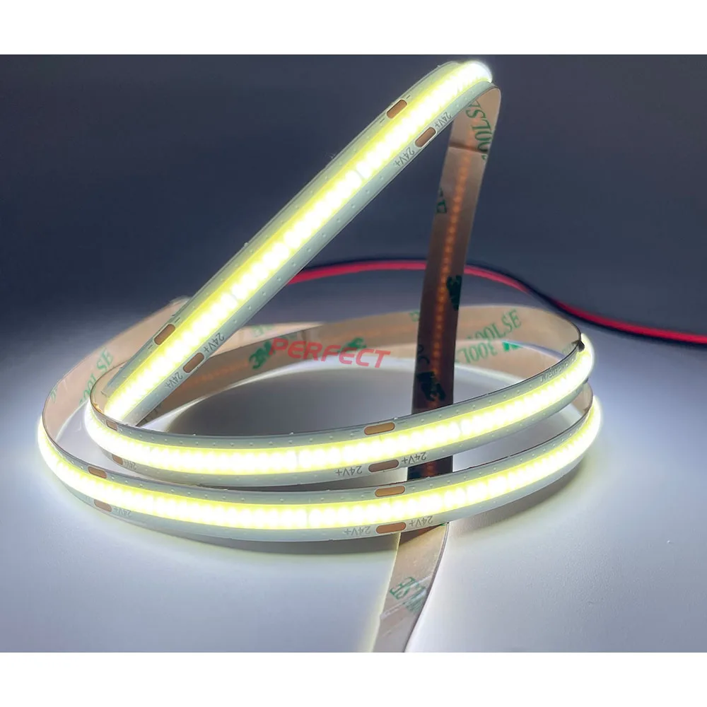 

New No Dots High Consistancy CRI90 IP20 IP65 DC24V 12V 10W Cob Led Strip