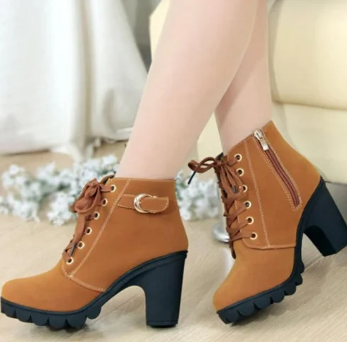Latest Version Winter Lace Up Boots Woman Platform High Heel Ankle Boots  Warm Lady's Shoes Boot - Buy Manufacturer Wholesale Fashion High Heel Boots  Women Winter Boots For Women Ladies,Wholesale Pu