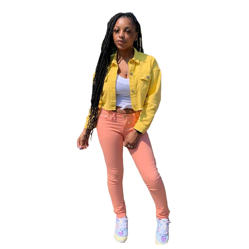 

Streetwear Denim Jacket Women Outwear Bodycon Jeans Jackets Women Coat Casual Ladies Cropped Jackets Female