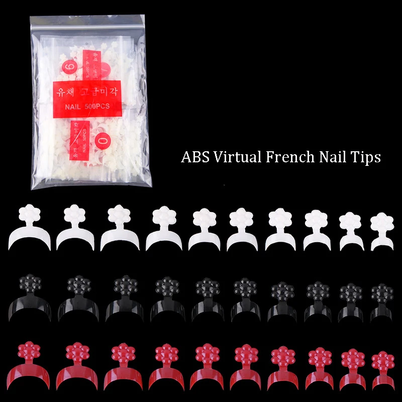 

500pcs/bag Korea French Style Lovely Plum Blossom False Nail Art Tips for Nail Salon