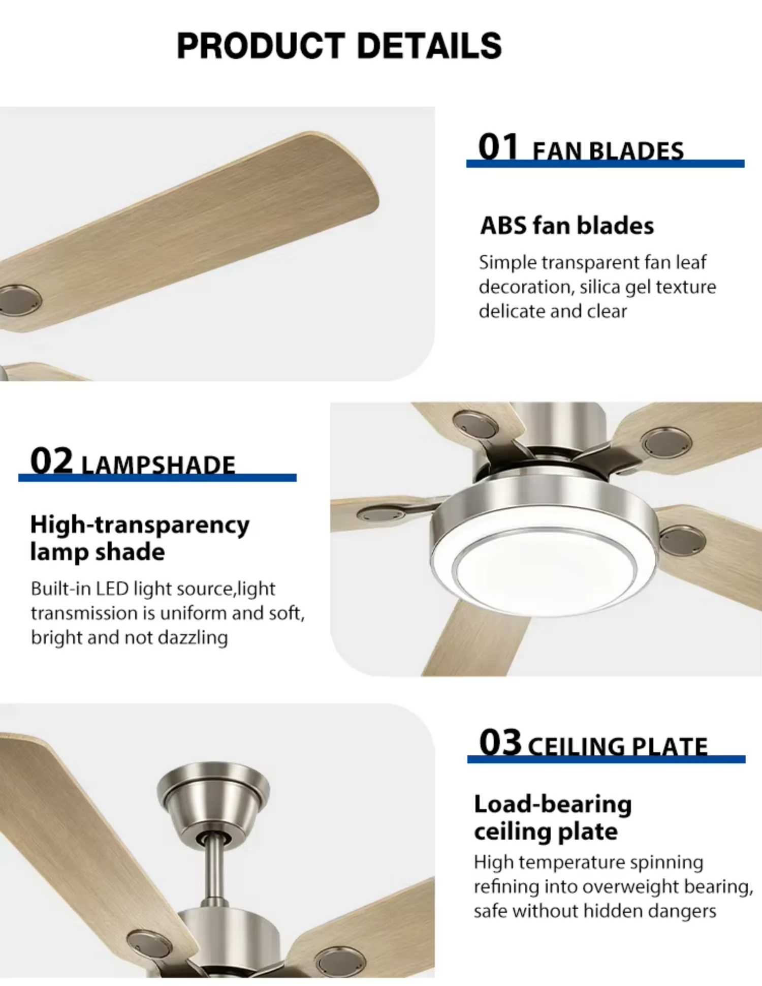 Ceiling Fans, Iron + ABS Blades, FSD8500 - detail 16