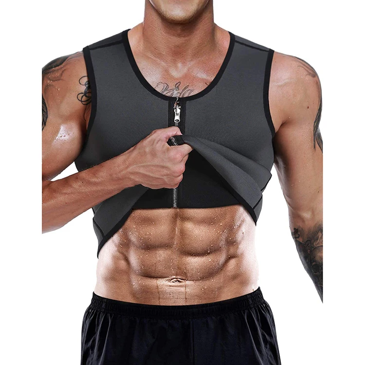 

Mens Hot Thermo Tank Top Neoprene Slimming Vest Best Body Shaper Workout Sweat Sauna Suit Sports Fat Burner Weight Loss Black