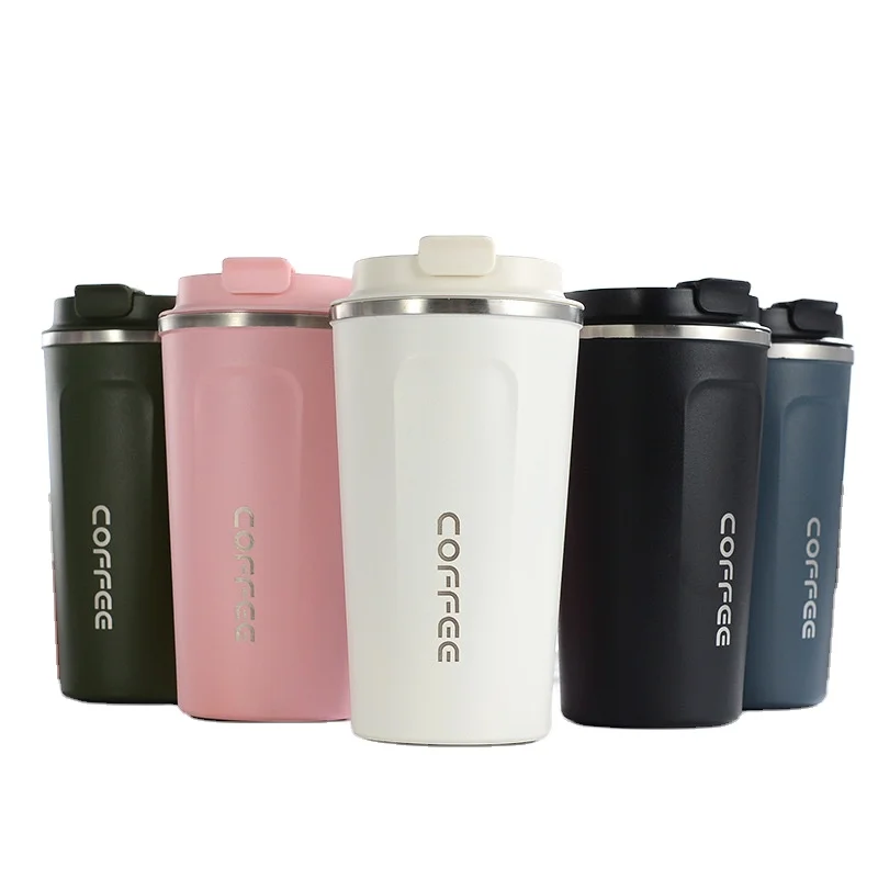 

510ml Eco-friendly Double Walled Vacuum Insulated Stainless Steel Travel Coffee Mug Reusable Coffee Tumbler Cup, Black/pink/white/blue/green
