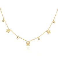 

New model long chain girl cz cubic zirconia 18k gold jewelry custom necklace