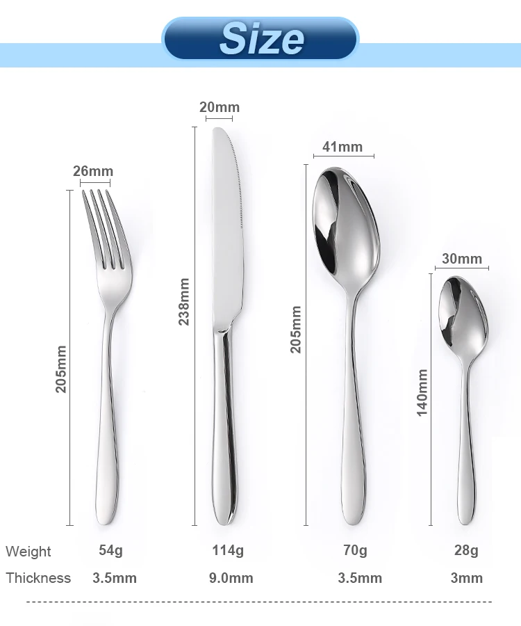 High Grade Amazon Hot Sell 24 Pieces Silverware Classic Flatware 18/10