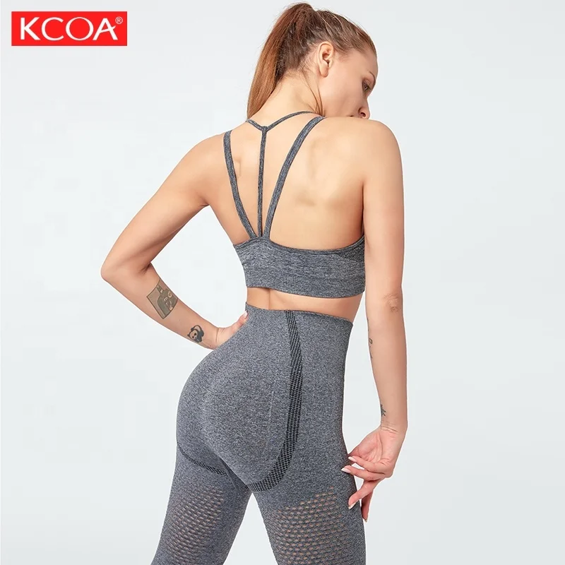 

High Quality 2020 Custom Logo Womens Gym Yoga Fitness Clothing Set, 6 colors