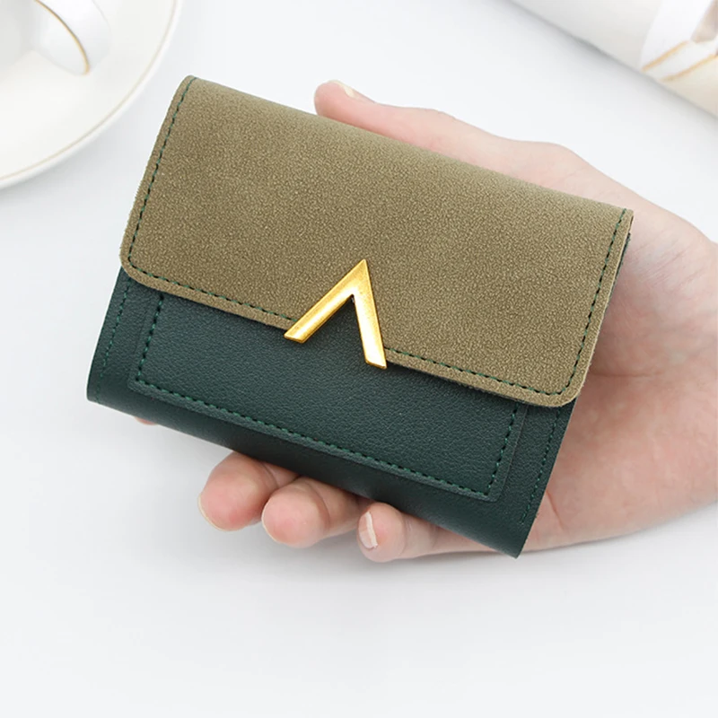 
customised fashion high quality small pu leather credit card holder short wallets women coin purse 