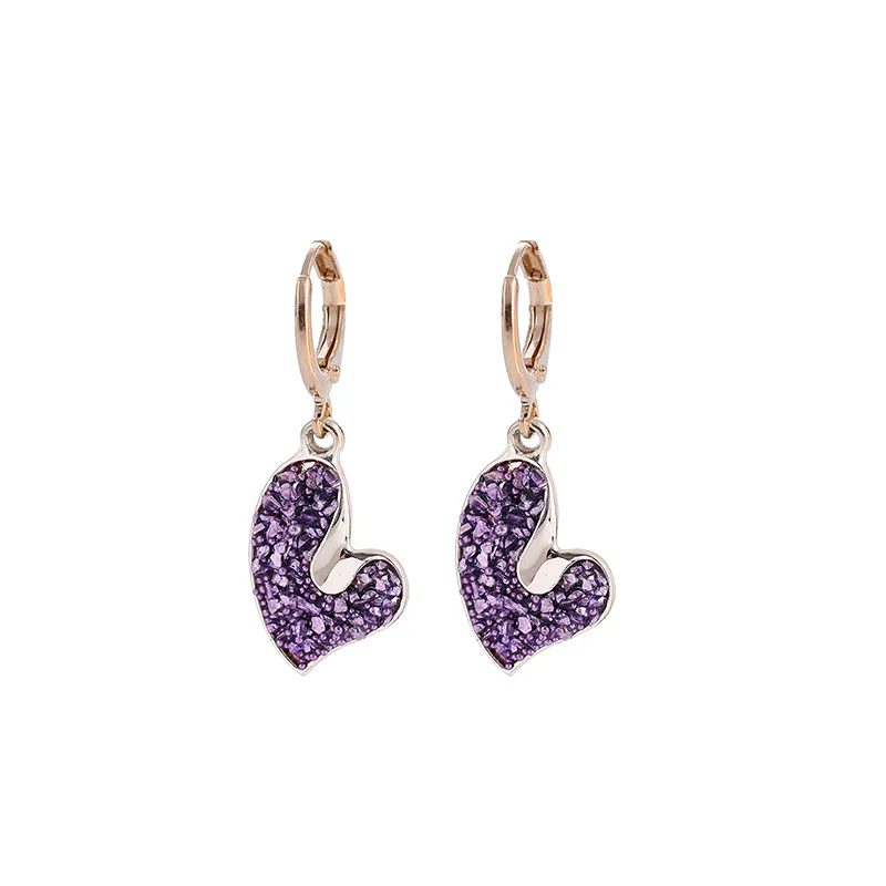 

Wholesale Fashion Personality Love Hoop Diamond Earrings Jewelry Love Heart Earrings For Women