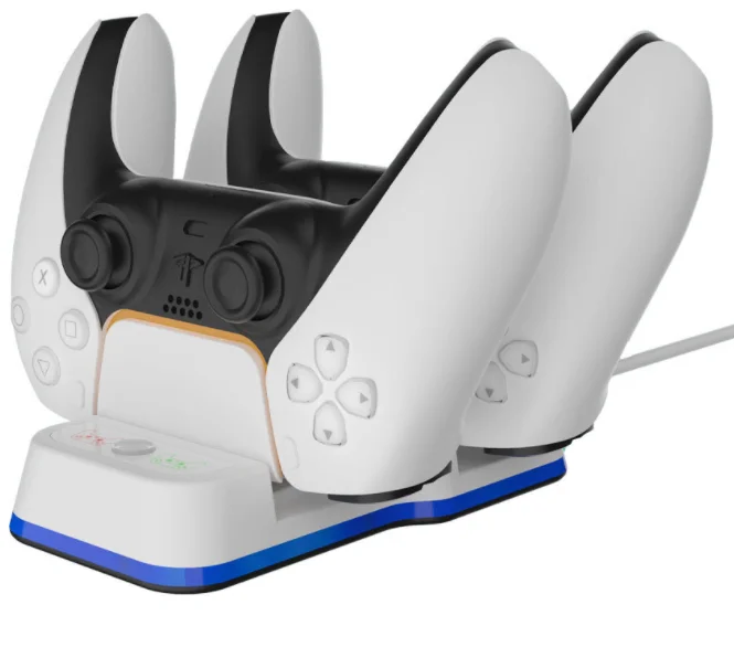 

New White LED Charger Base For Play Station 5 For PS5 2 In 1 Charging Stand Controller Charging Station