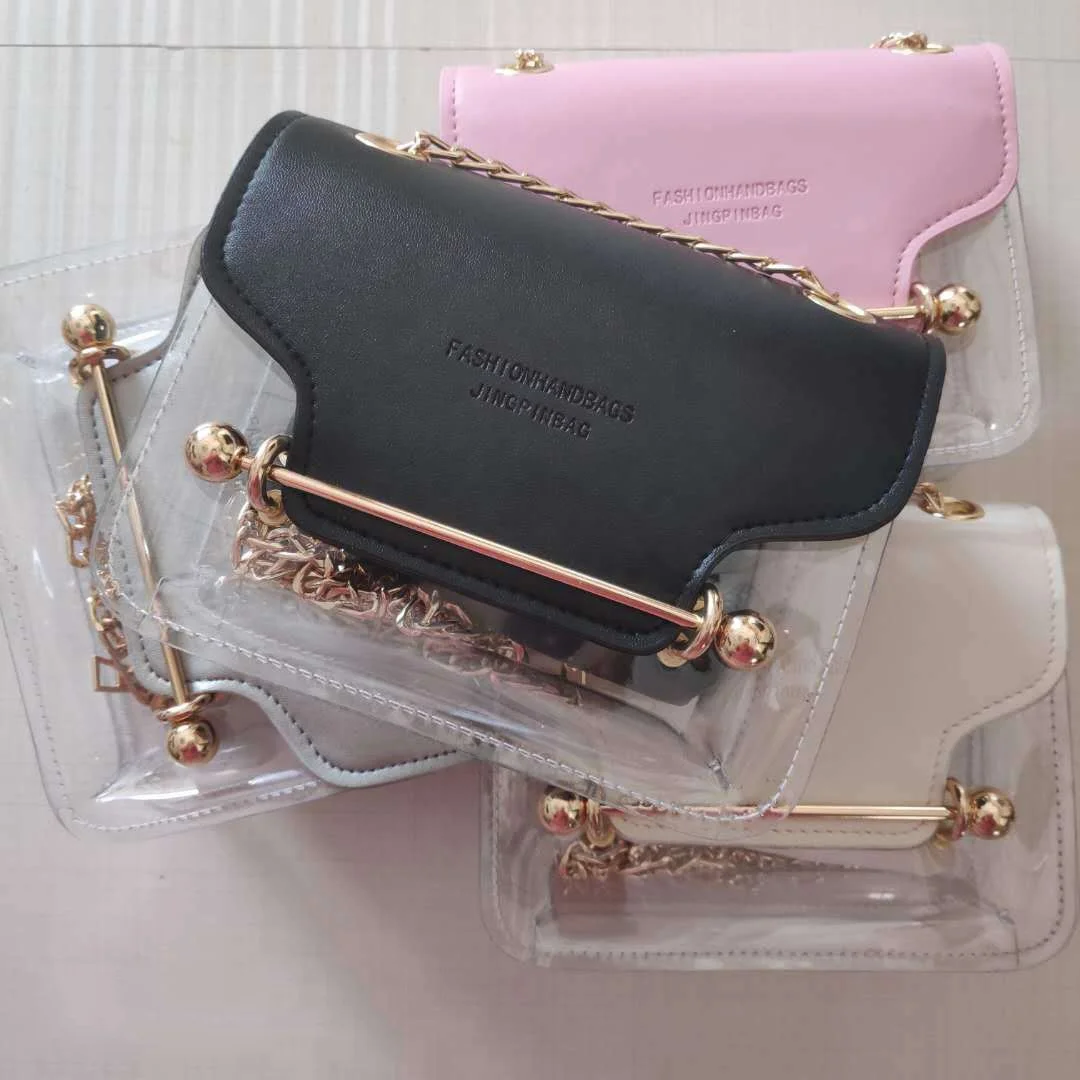 

2020 New simple summer Gradient color PVC clear women purses comfortable hand bags