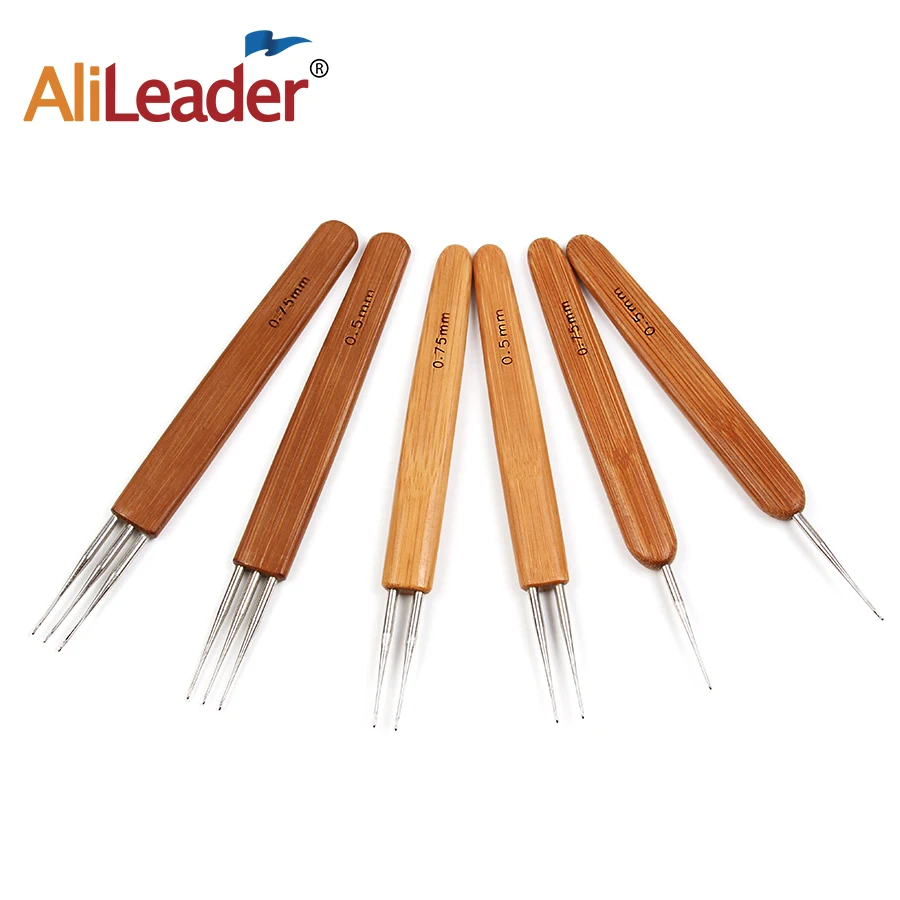 

Alileader Bamboo Crochet Needle For Hair Dreadlock Accessories Wig Making Tools Dreadlocks Hook Needles 1/2/3 Hooks