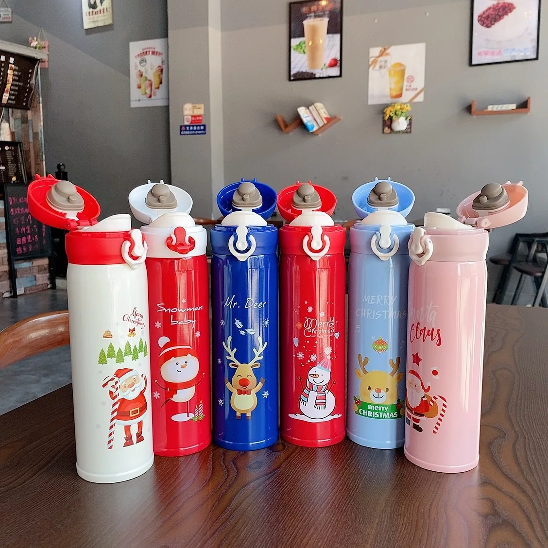 

2020 Ideas Double Wall 304 Stainless Steel Christmas Gift 450ml Thermos Vacuum Cartoon Water Bottle