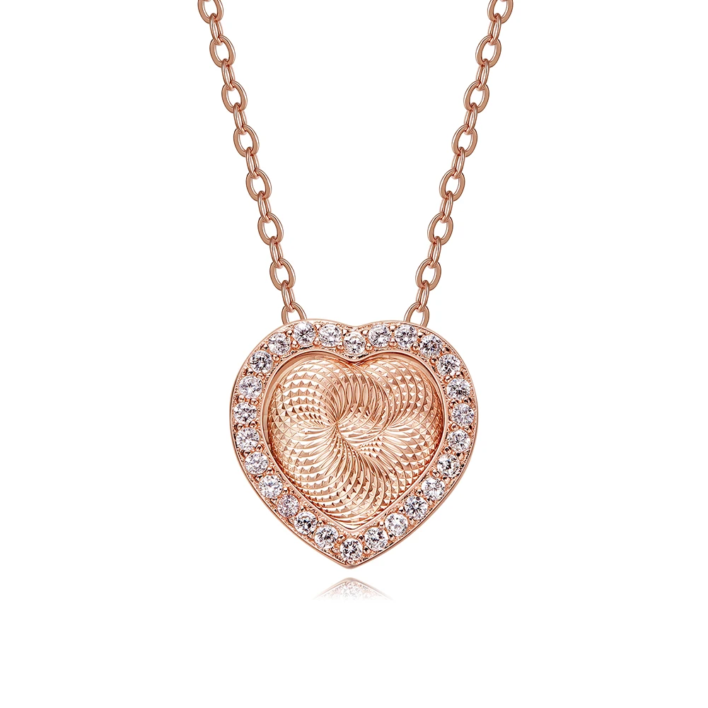 

All-match Heart Pendant Necklace 925 sterling silver accessories with Clear zircon Necklace for Women Fine Jewelry making