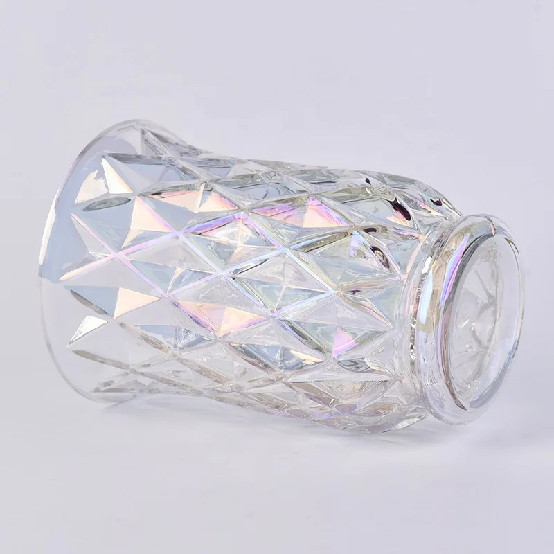 Geo personalized high crystal candle container votive glass candle jars wedding occasion wholesale