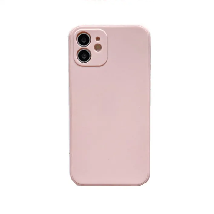 

New straight edge For Apple 12 mobile phone case protective cover frosted silicone TPU solid color soft shell For Iphone