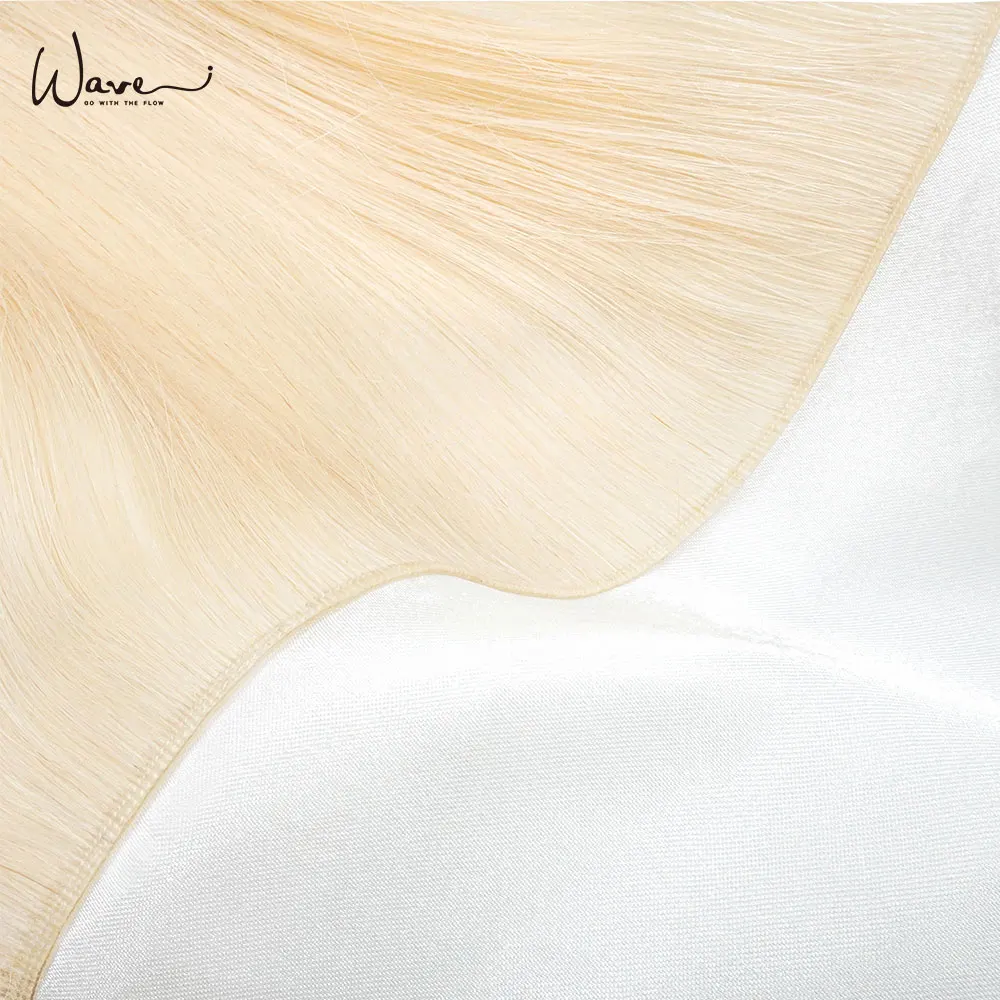 

2022 New Design Super Seamless Pu Hair Weft Thin Blonde Human Hair Genius Weft Hair