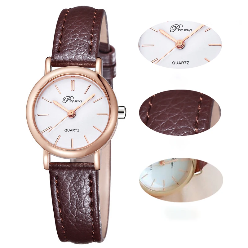 

PRAMA Women Fashion Watches Student Roman Dial Quartz Clock Ladies Vintage Watch Brand Female Brown Belt Elegant Wristwatch Hots