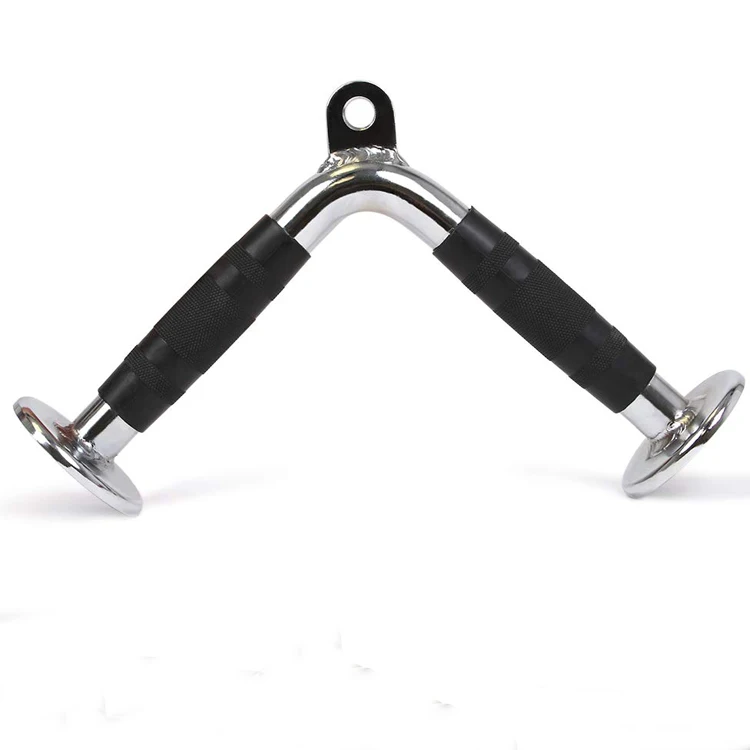 

Tricep Press Down Bar Tricep V Bar V Handle with Rubber Handgrips Cable Attachment