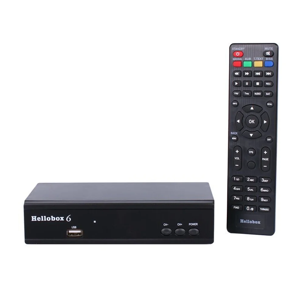 

DVB S2 S2X Auto Biss H.265 HEVC Hibox 6 Satellite TV Receiver Free IPTV Compatible V5 Plus, Black