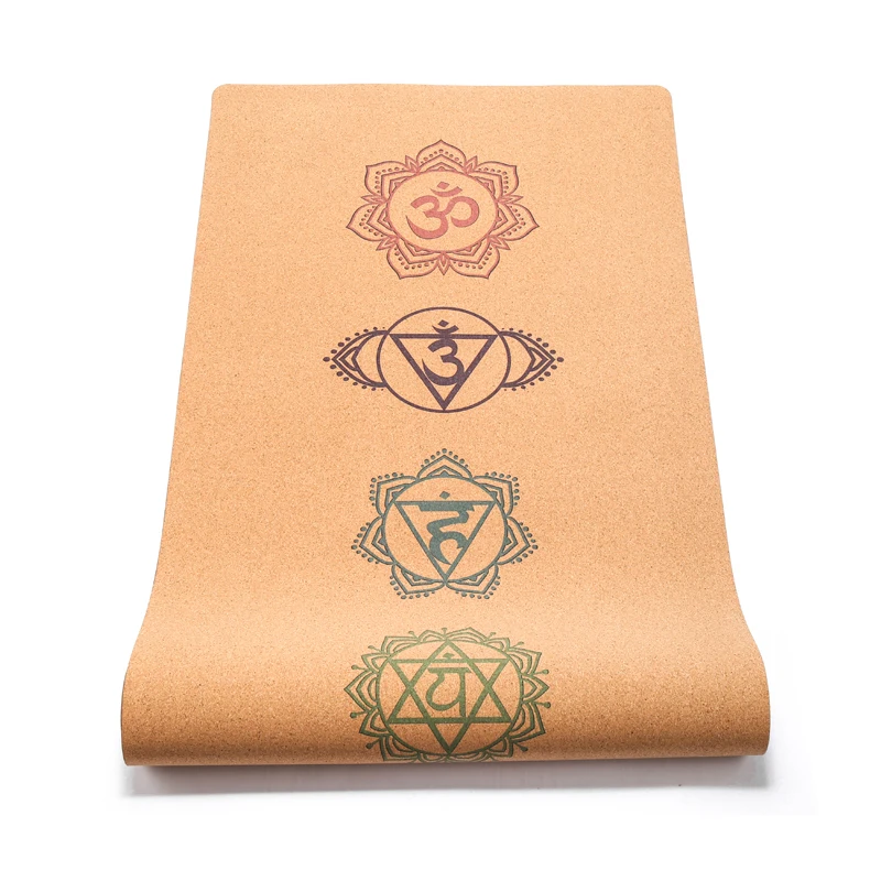 

Hot Selling High Quality Custom Printed 5mm Anti Slip Cork Rubber Yoga Mat