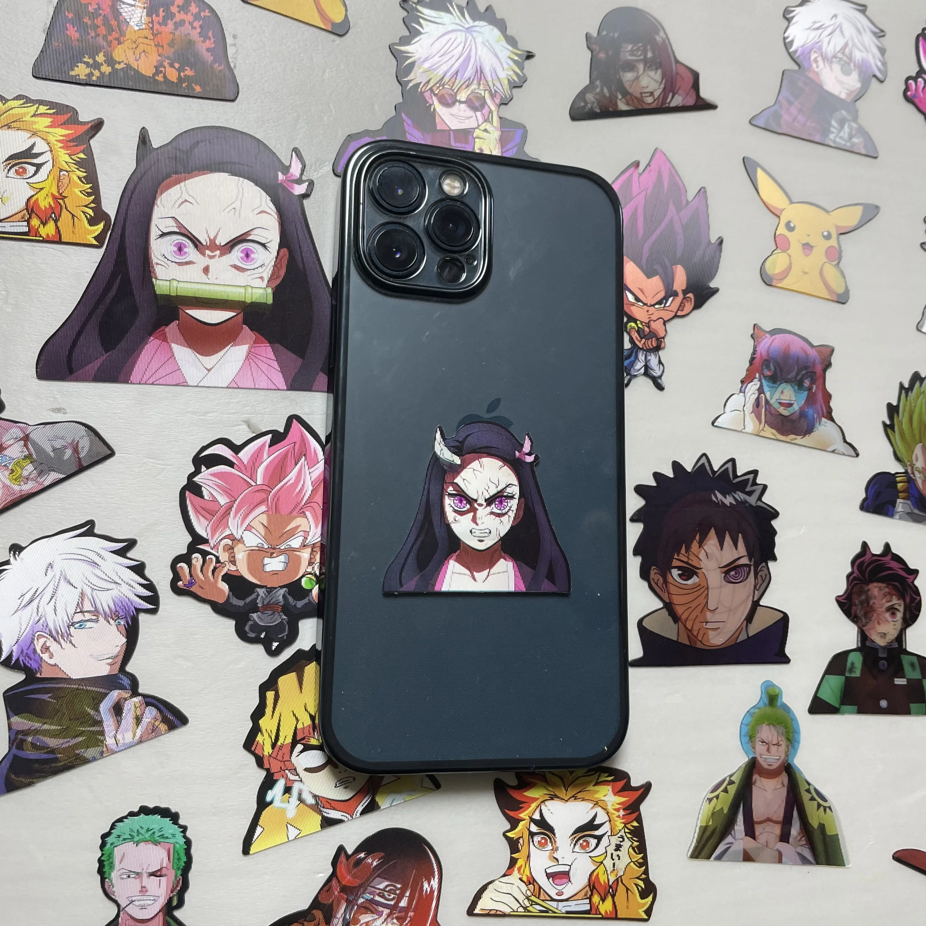 

45designs Phone Stickers Wholesale Lenticular Motion Sticker for Mobile Phone Anime Demon Slayer Jujutsu Kaisen Sticker