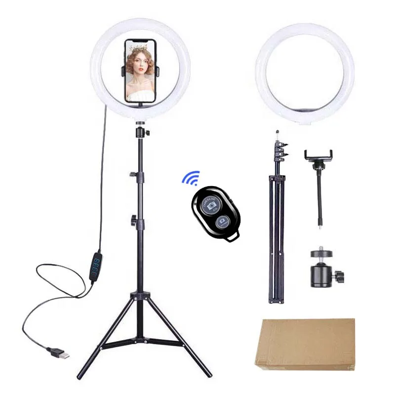 

26cm10inch selfie ring light with tripod stand for tiktok120pcs leds 2.1m tripod led ring light 10 inch