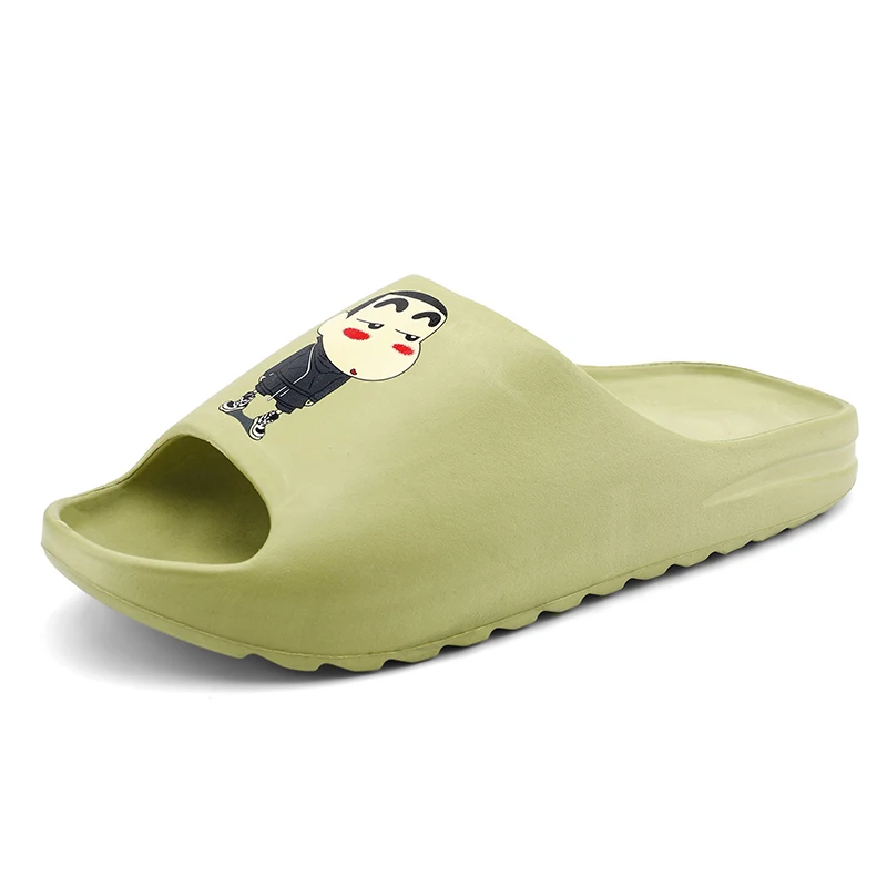 

Wholesale custom logo mens flat cartoon slides slippers Indoor ladies slippers yezzys pantoufles sandalia slipper for women, Black,white,beige,green