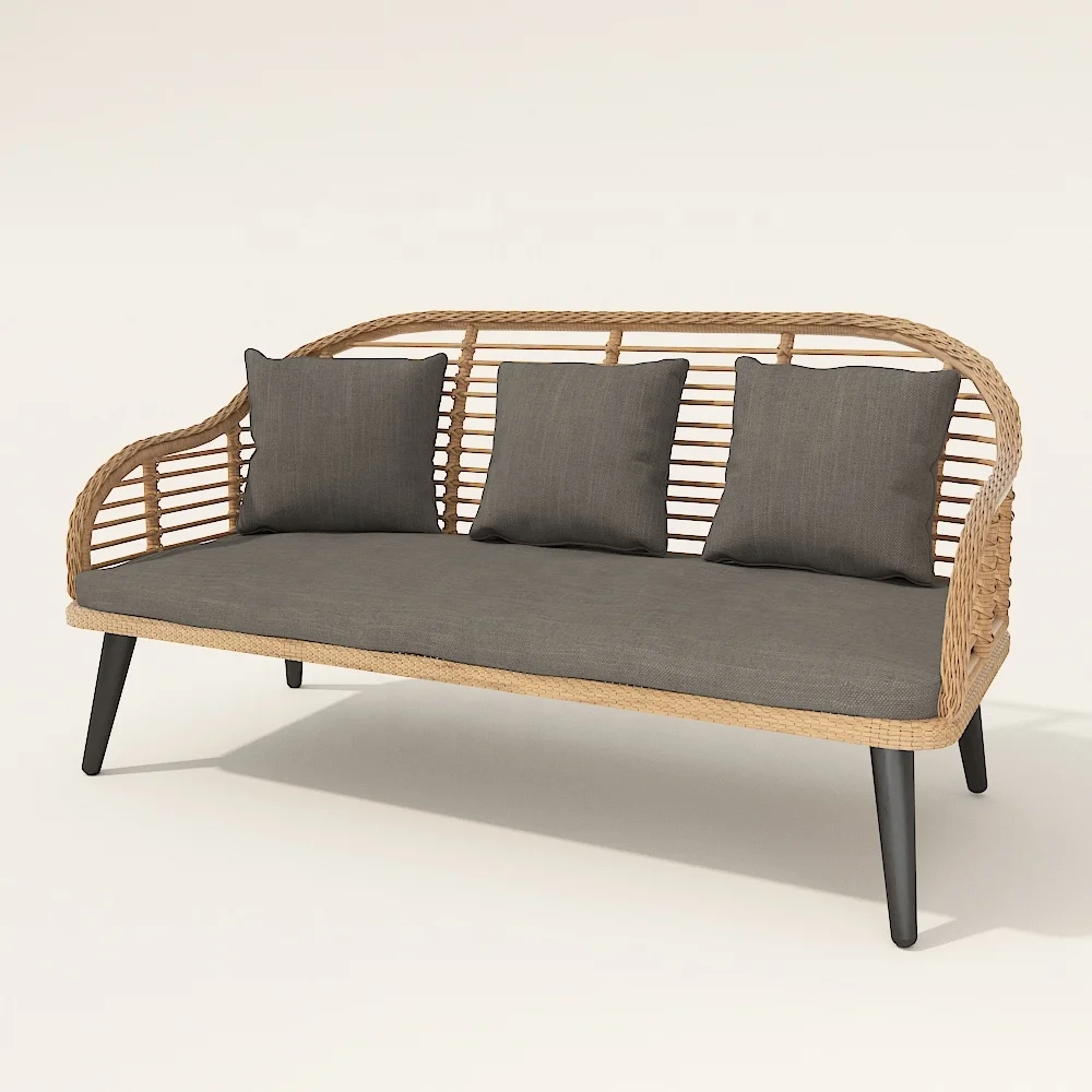 
Wholesale Used Dining Bistro Set Residential Aluminum Frame Classic Patio Rattan Relax Chair 