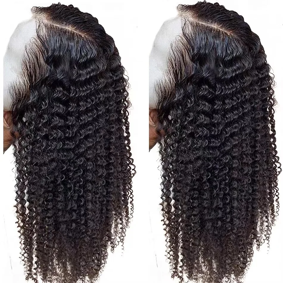 

100% Virgin Indian Human Hair Full Lace Wig Unprocessed Afro Deep Curly Pre Plucked Hd Transparent Lace Front Wig Vendor