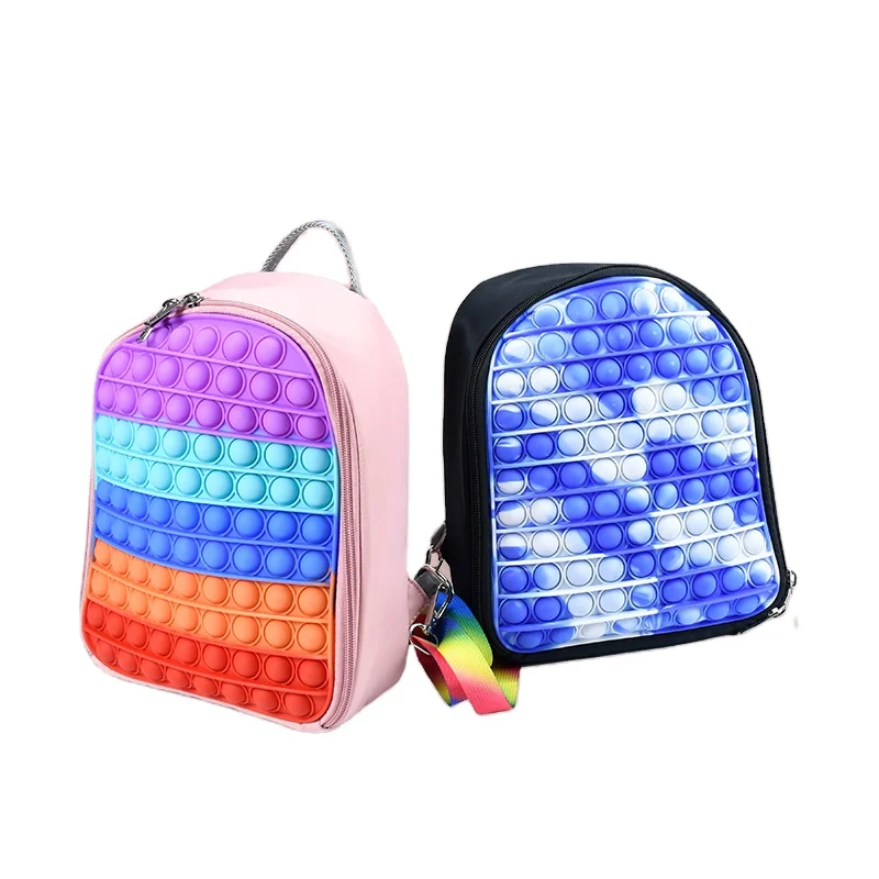 

2021 New Rat Exterminator Backpack Decompression Bubble Bag For Primary School Students Push Pop Bubble Bag For Girls Boys, Customized color