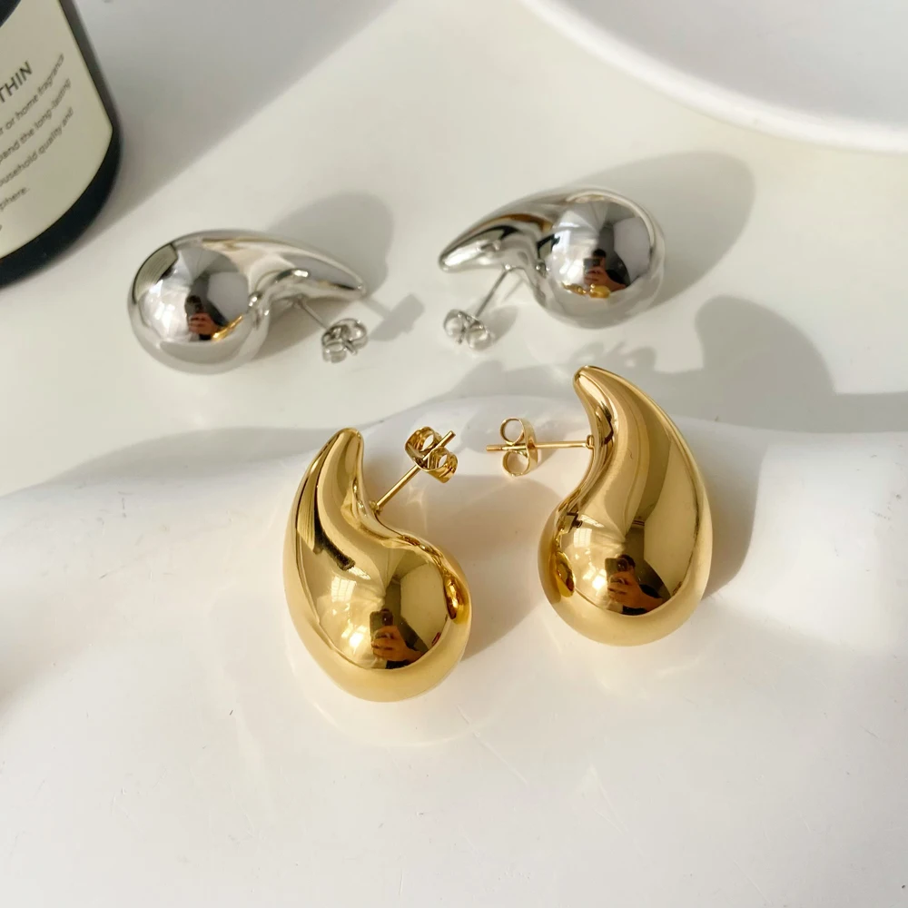 

Lightweight Hollow chunky 18K gold stainless steel water droplets exaggerated BOTTELLI geometric earrings wholesale