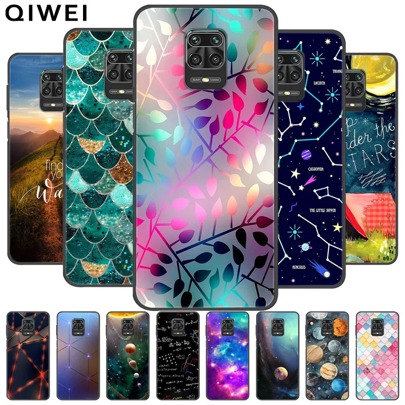 

For Xiaomi Redmi Note 9S Case Black Bumper popular Print Soft Silicone Phone Cover for Redmi Note 9 Pro Cases Red mi Note9 9Pro