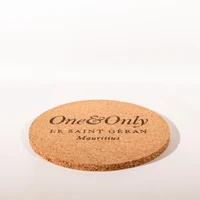 

hot sale chrishtmas round cork coaster with customers' desgin logo