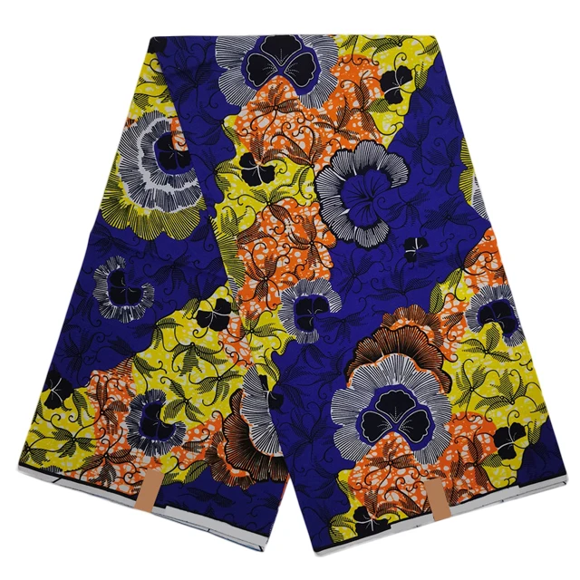 

Wholesale African Wax Fabric 100% Cotton Print Fabrics Africa Jacquard Super Batik Craft Design 6 Yards For Colth Textile