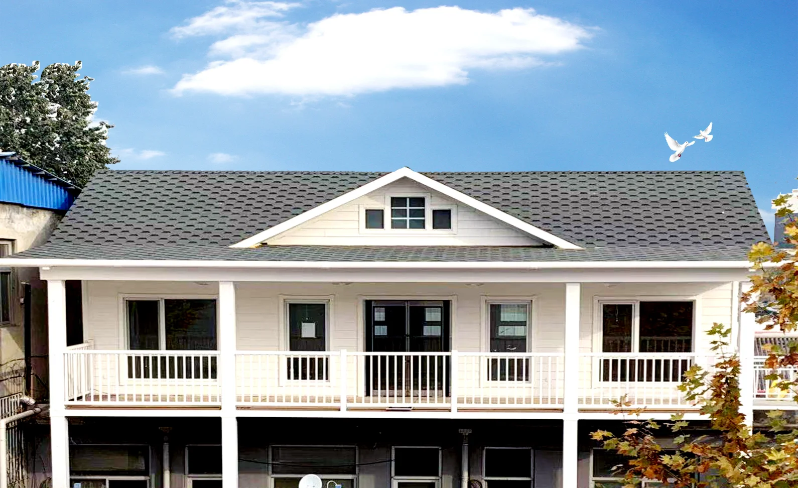 豪华和良好的外观预制轻钢别墅