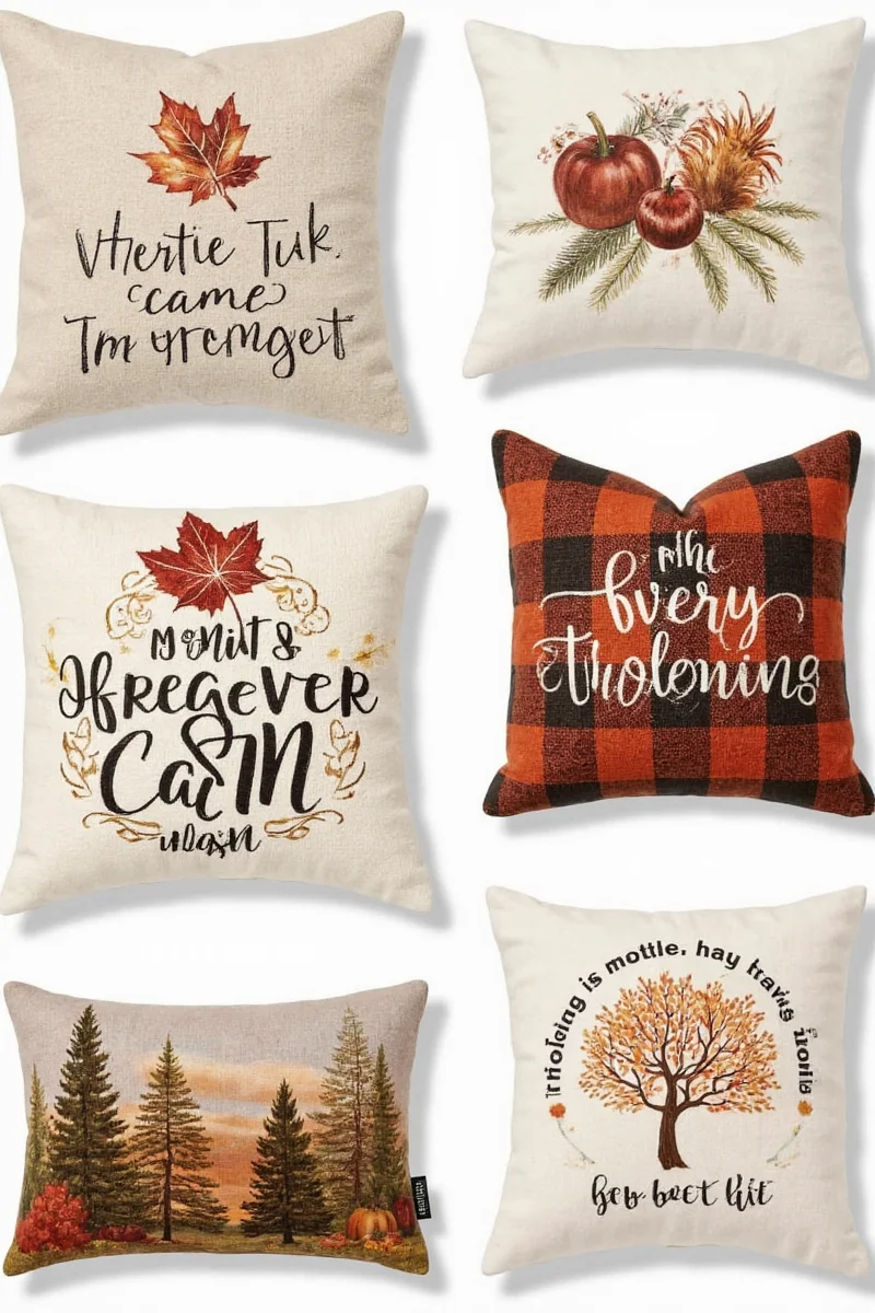 Family Sitting with Autumn Pillows