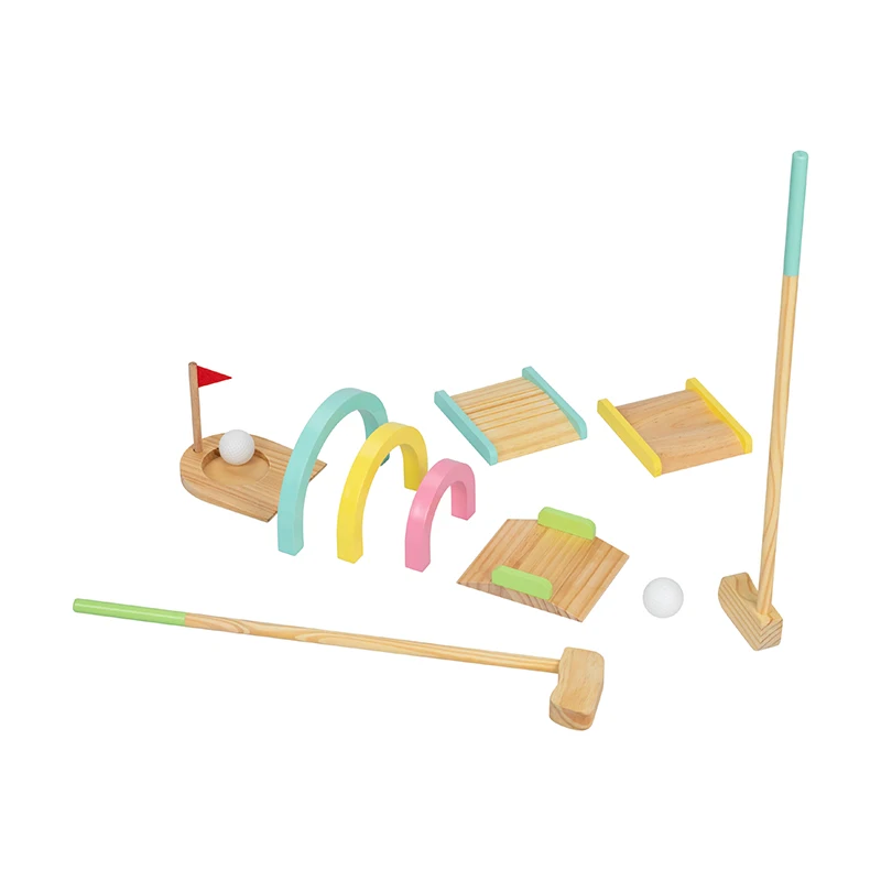 

2024 New kids wooden toys Golf outdoor games toys for children