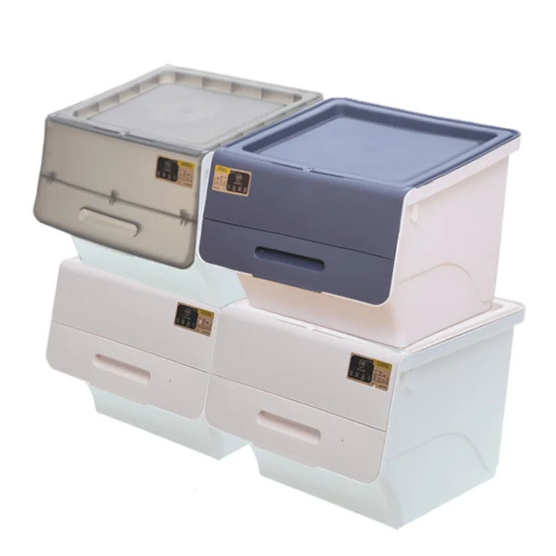 

Citylife 35L Multifunctional Dark Gery White Clear Household Toy Plastic Front Opening storage box
