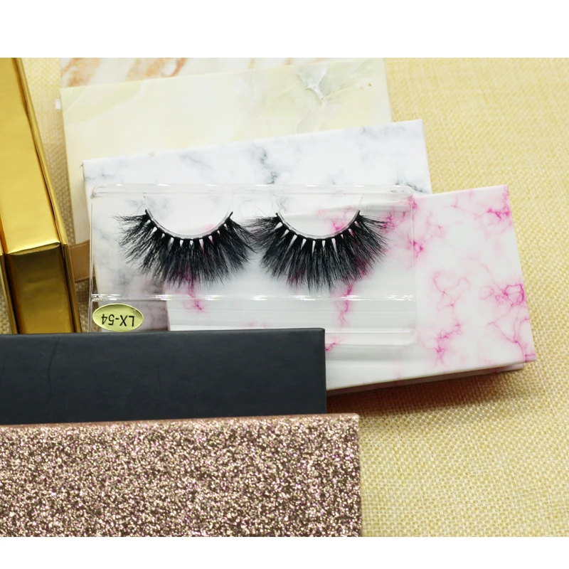 

pink acrylicmake pvc your own brand custom lash packaging box luxury 3d color cashmere volume mink eyelash private label, Black