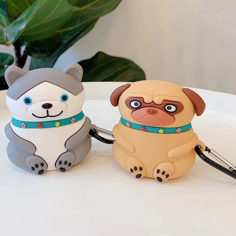 

Pug Dog Husky Siberian Cute Cute Puppy Headphone Case For AirPods Pro 1 2 3 Cute Silicone Dustproof Protective Cover, Multi