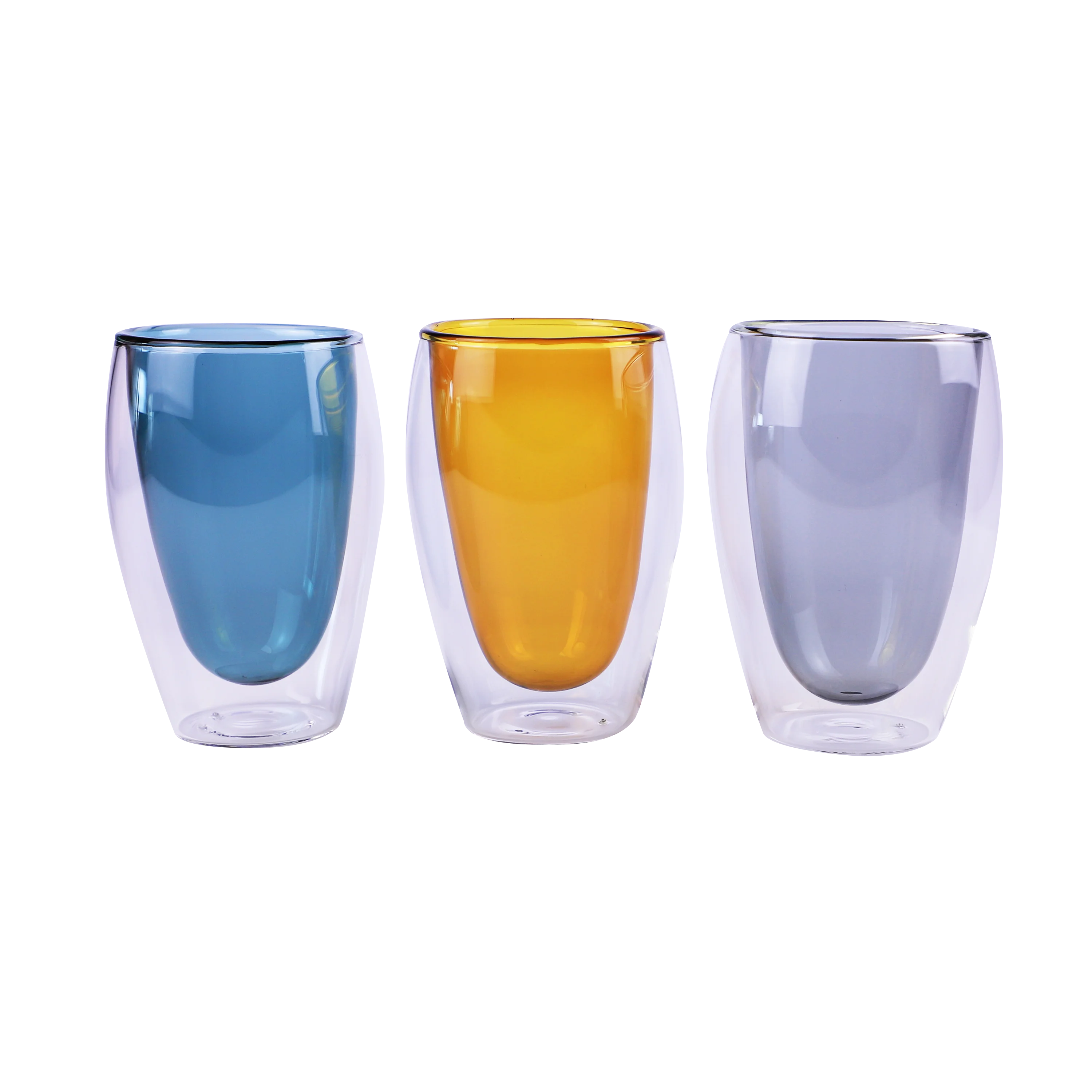 

borosilicate glass cup colorful double wall glass cup