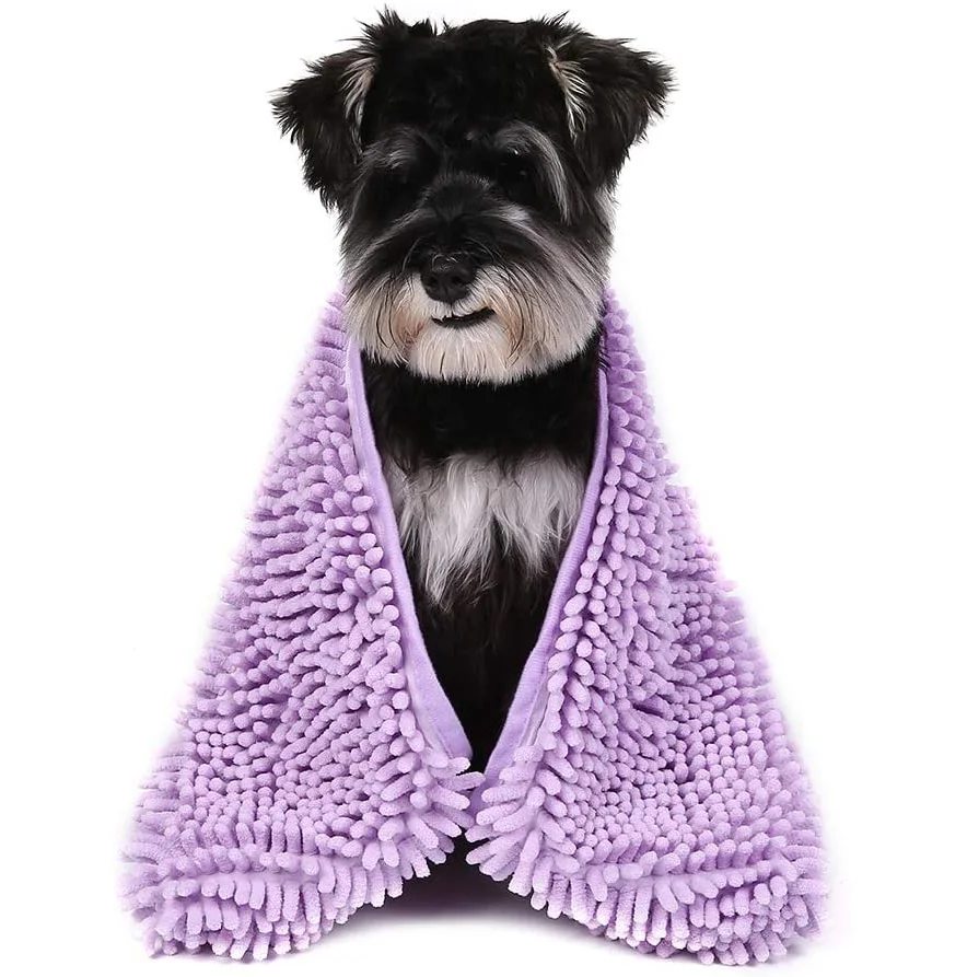 

New design quick dry middle size chenille dog cat towel for bath swimming, Existing colors or customized