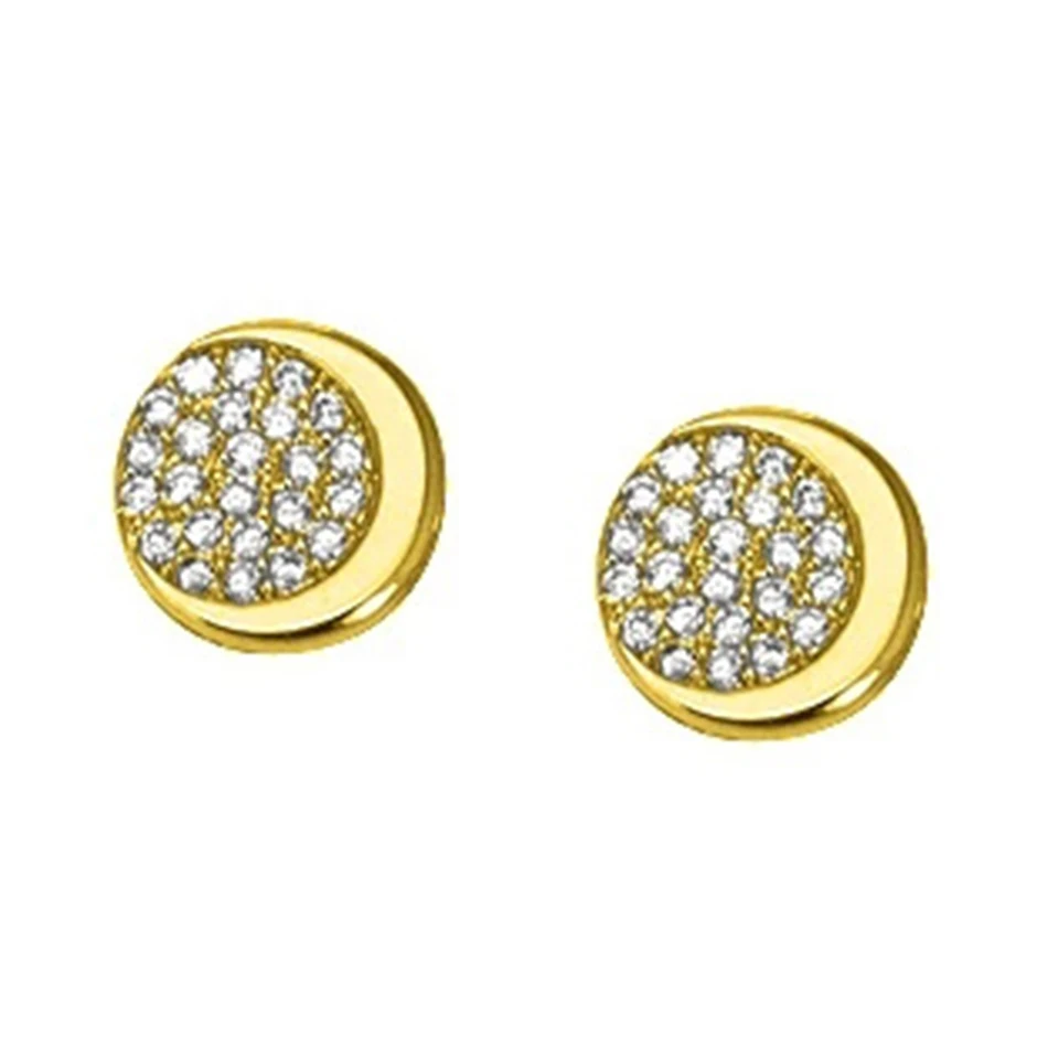 

dainty women earrings jewelry 18k gold plated fashion 925 sterling silver crescent stud earrings