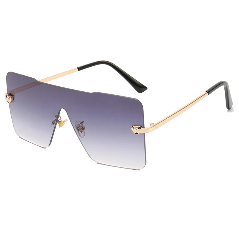 

German Fashion 2022 Oversized Rimless Flat Top Mono Lens Shades Sunglasses