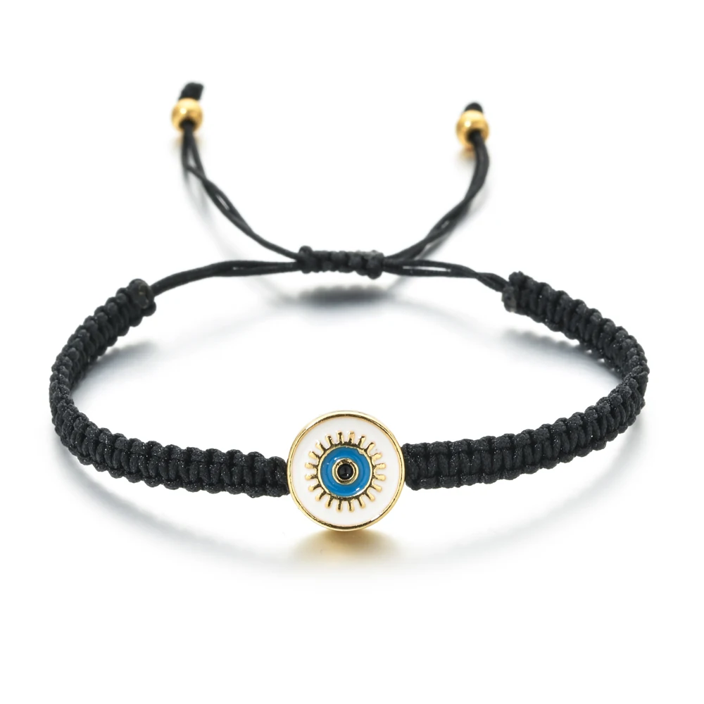 

Woven Rope Handmade Enamel Eye Beads Bracelet For Women